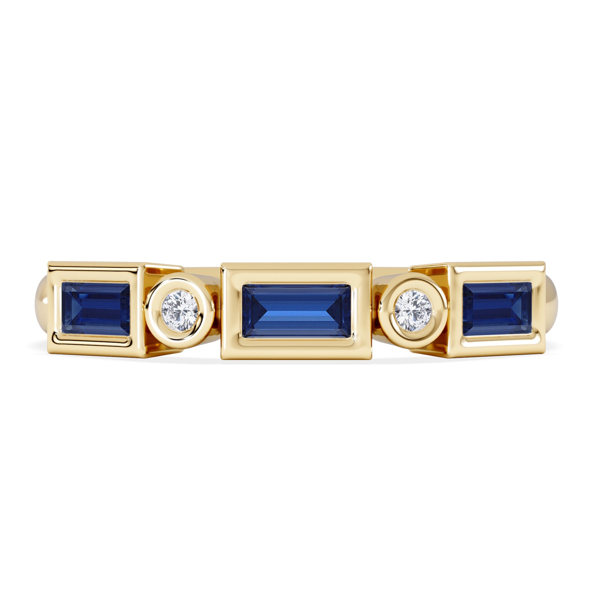 Forme 0.48ct Baguette Cut Lab Sapphire 5 Stones Ring in 18K Gold Vermeil